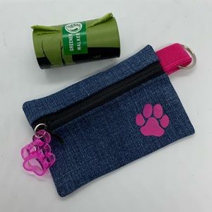 Dog Waste Keychain Poop Bag Carrier Holder Plus 1 Roll Greener Walker Bags